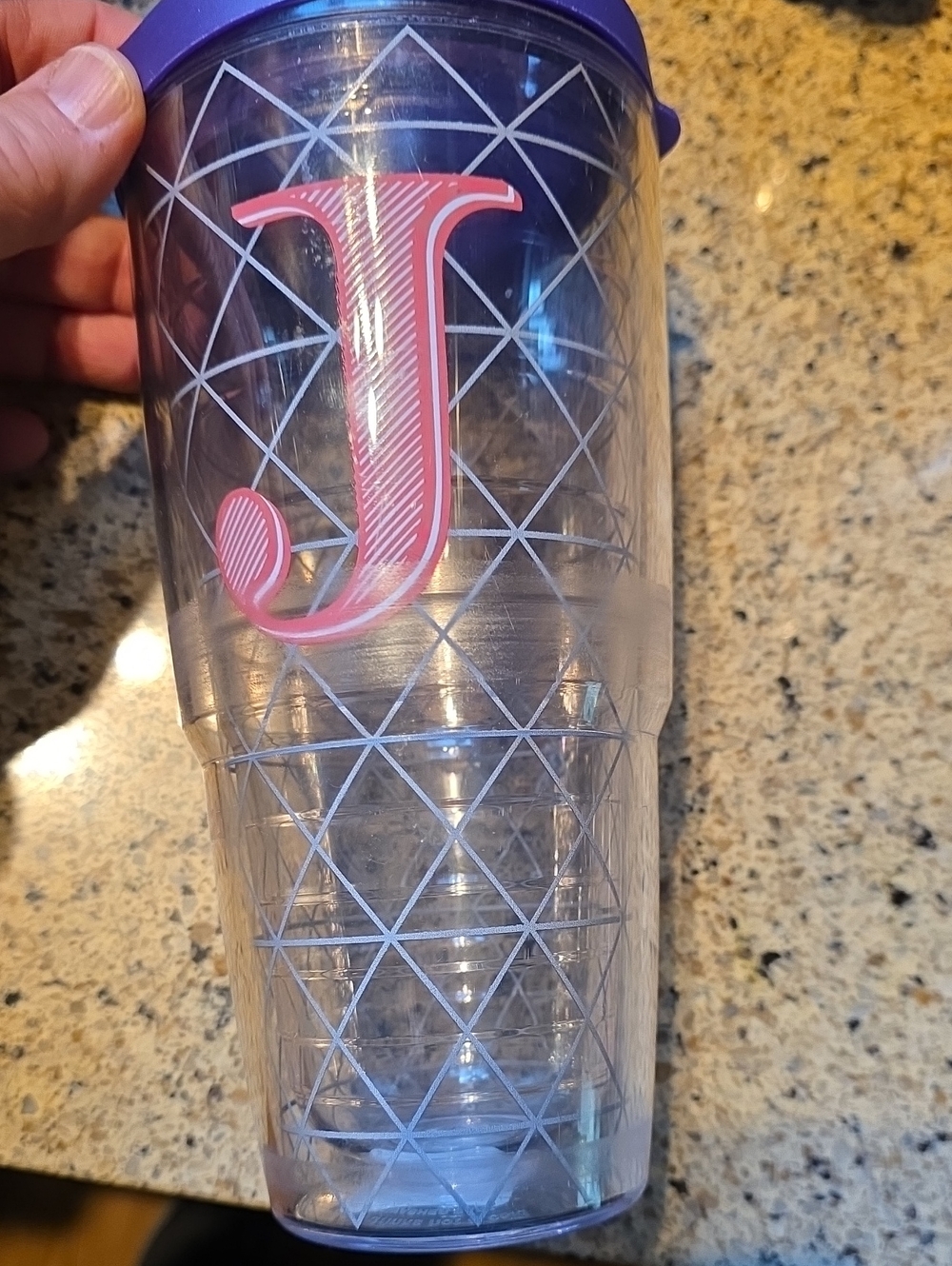 Purple Monogram J Insulated Tumbler Cup